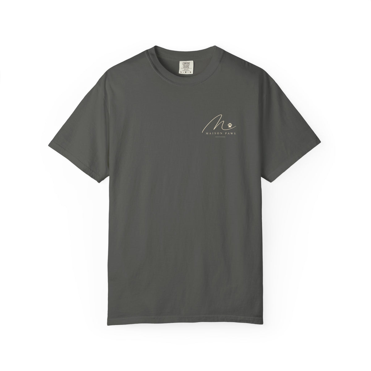 In My Dog Mom Era Tee in Pepper, front view flat lay