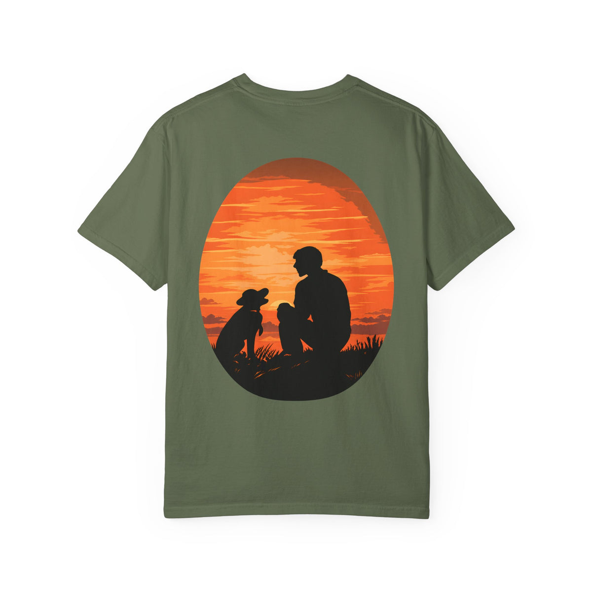 Sunset Companion Tee in Sage, back view