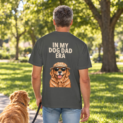 In My Dog Dad Era Tee in Pepper, back view worn by a man outdoors