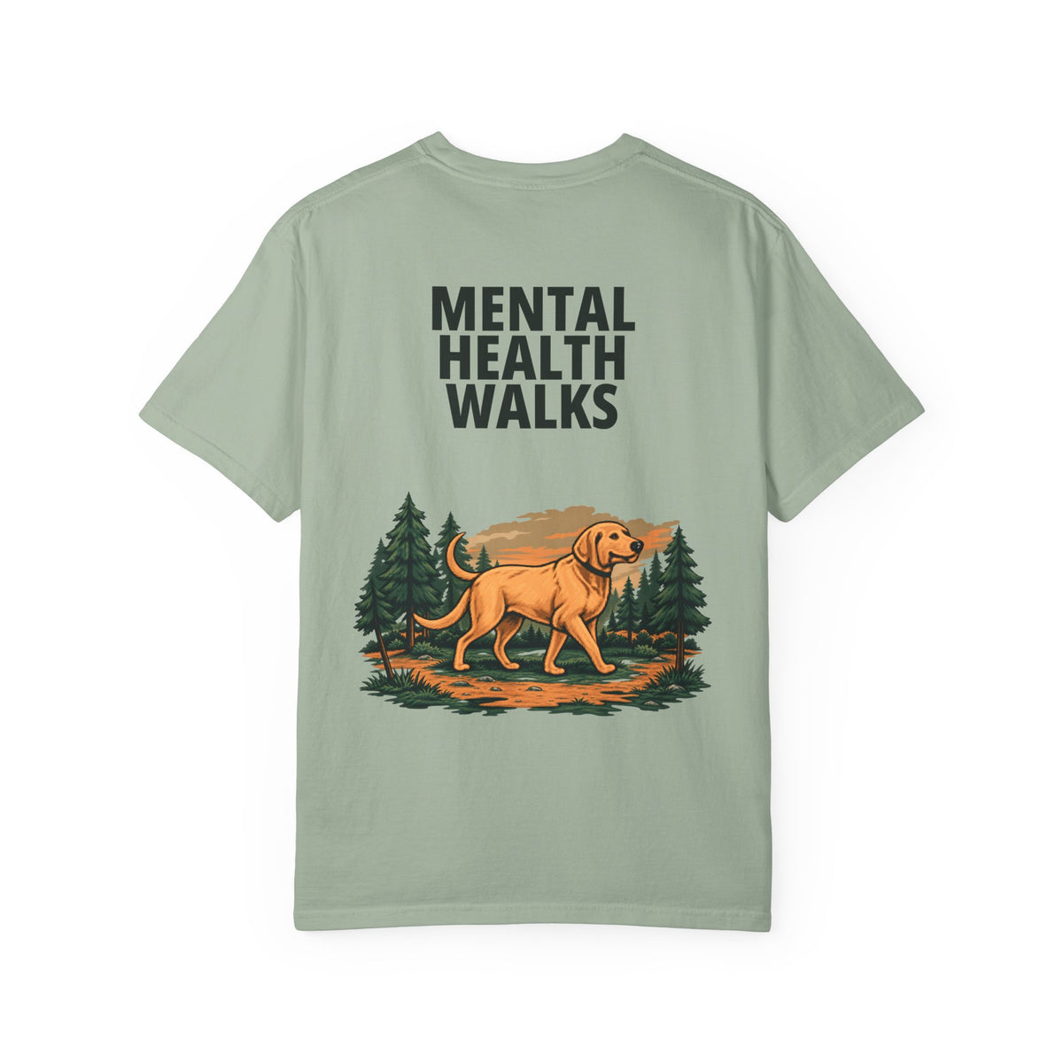 Mental Health Walks Tee in Bay, back view