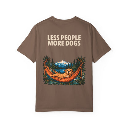 Less People More Dogs Tee in Espresso, back view