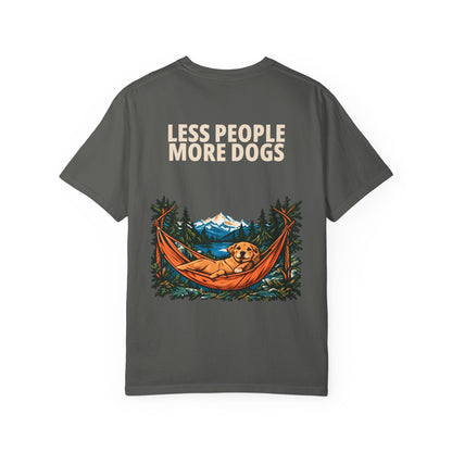 Less People More Dogs Tee in Pepper, back view
