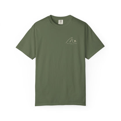 Less People More Dogs Tee in Sage, front view flat lay