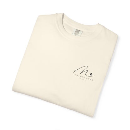 Mental Health Walks Tee in Ivory, folded with Maison Paws left-chest logo