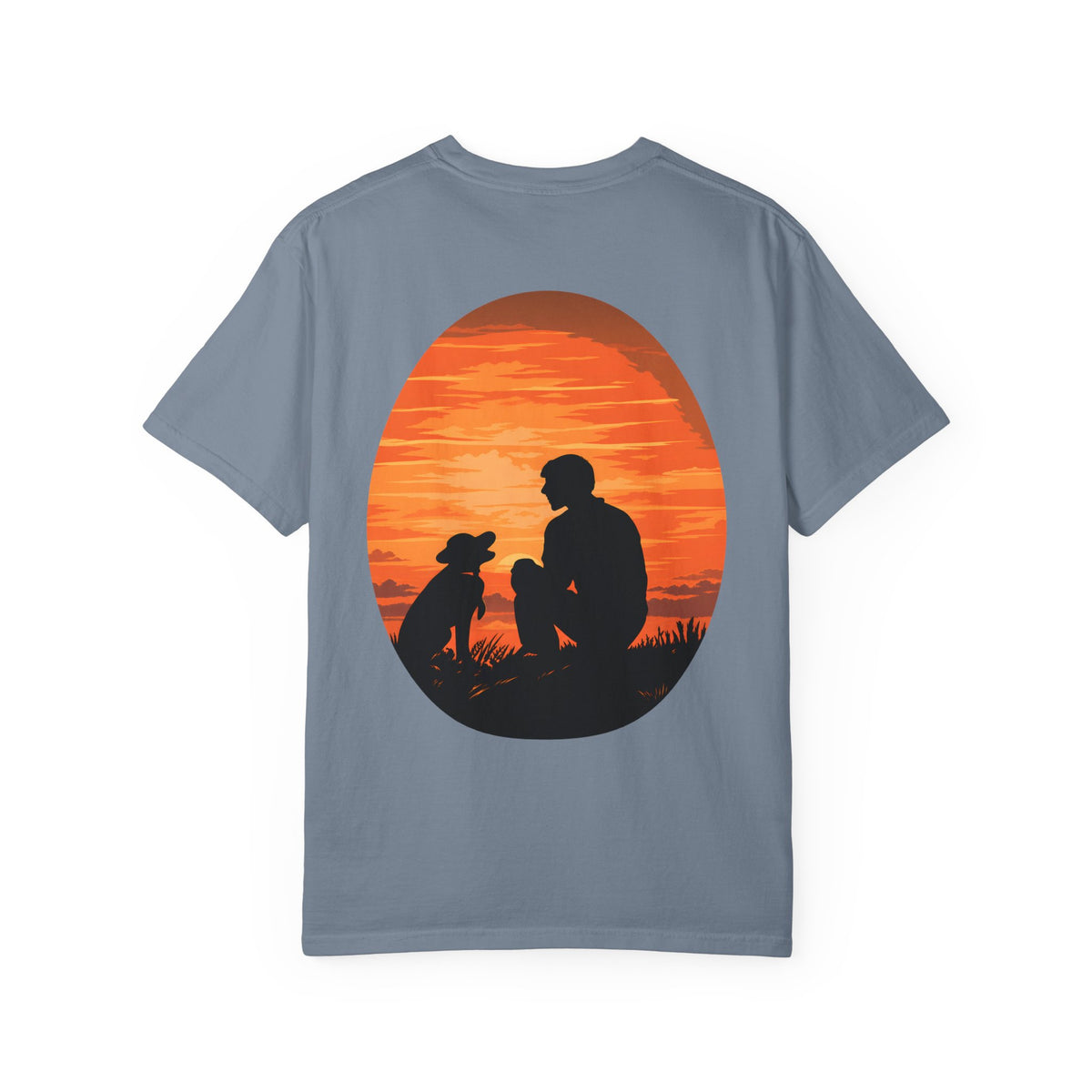 Sunset Companion Tee in Blue Jean, back view