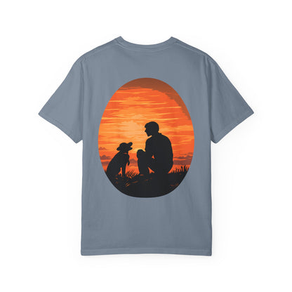 Sunset Companion Tee in Blue Jean, back view